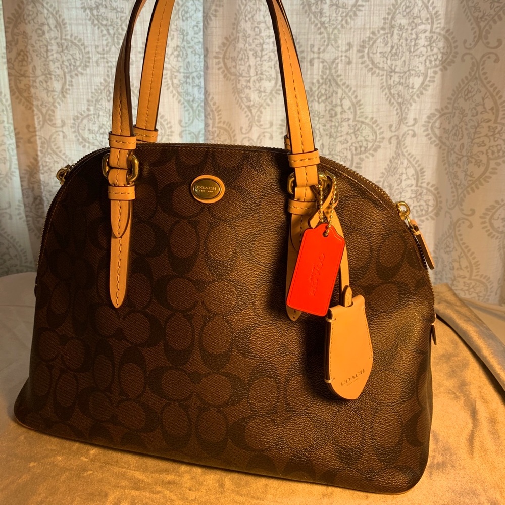 SOLD!!! COACH Coated Canvas Domed Satchel w/ Strap